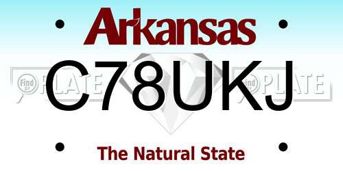 C78UKJ Arkansas License Plate