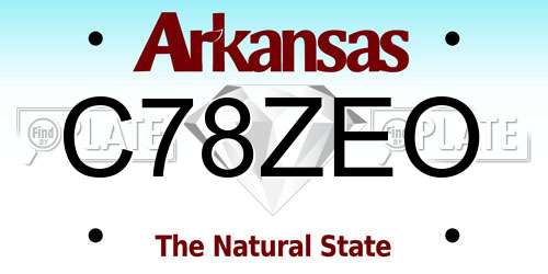 C78ZEO Arkansas License Plate