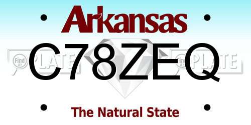 C78ZEQ Arkansas License Plate