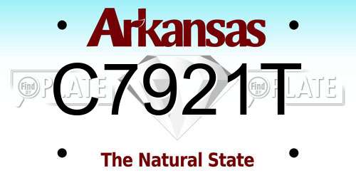C7921T Arkansas License Plate