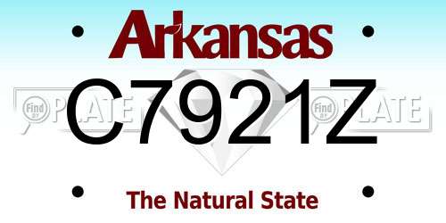 C7921Z Arkansas License Plate
