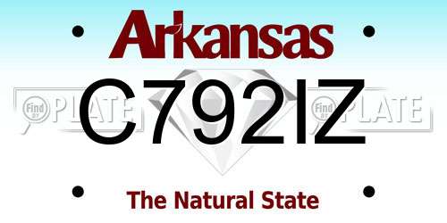 C792IZ Arkansas License Plate