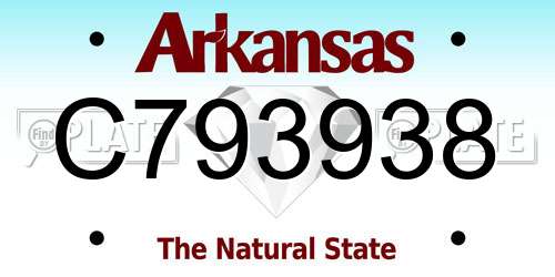 C793938 Arkansas License Plate
