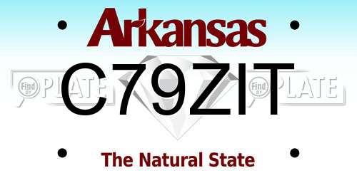 C79ZIT Arkansas License Plate