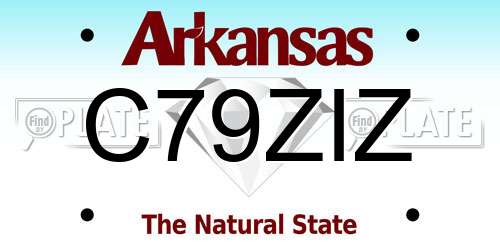 C79ZIZ Arkansas License Plate