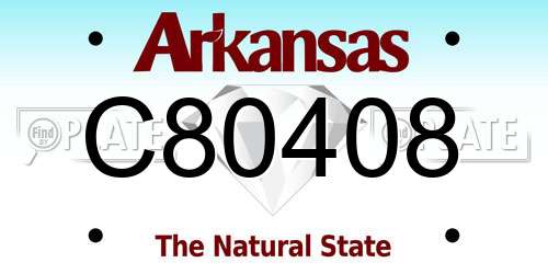 C80408 Arkansas License Plate