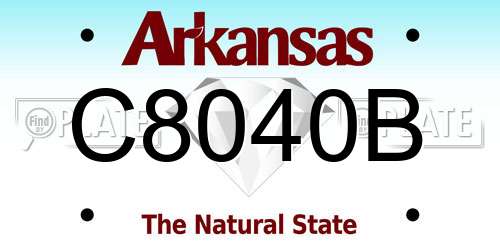 C8040B Arkansas License Plate