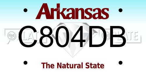 C804DB Arkansas License Plate