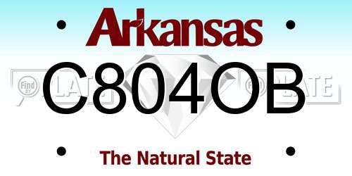 C804OB Arkansas License Plate