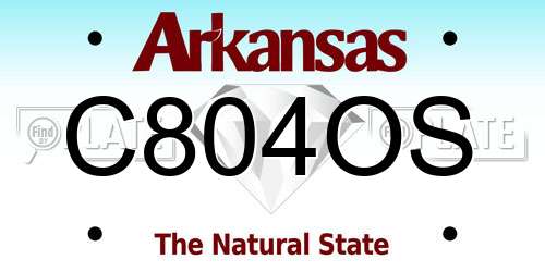 C804OS Arkansas License Plate