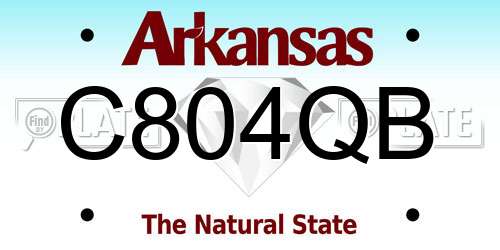 C804QB Arkansas License Plate