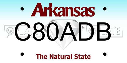 C80ADB Arkansas License Plate