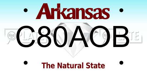 C80AOB Arkansas License Plate