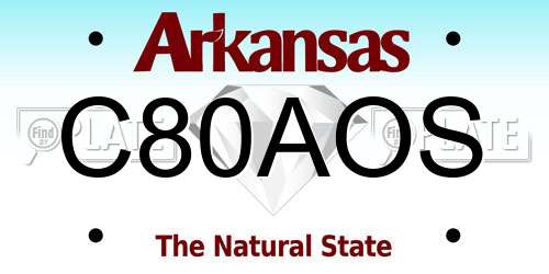 C80AOS Arkansas License Plate