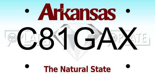 C81GAX Arkansas License Plate