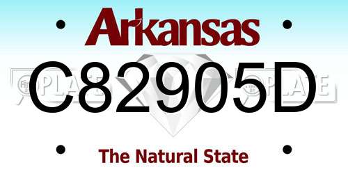 C82905D Arkansas License Plate