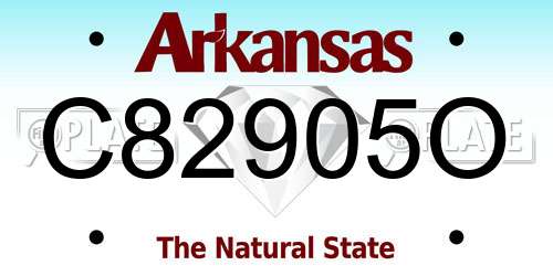 C82905O Arkansas License Plate