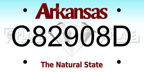 C82908D Arkansas License Plate