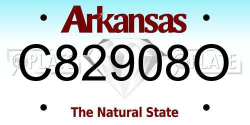 C82908O Arkansas License Plate