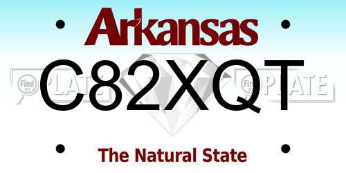 C82XQT Arkansas License Plate