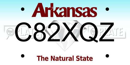 C82XQZ Arkansas License Plate