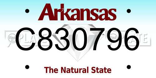 C830796 Arkansas License Plate