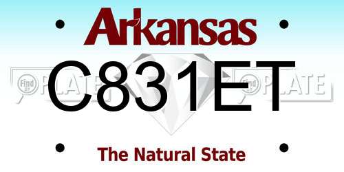 C831ET Arkansas License Plate
