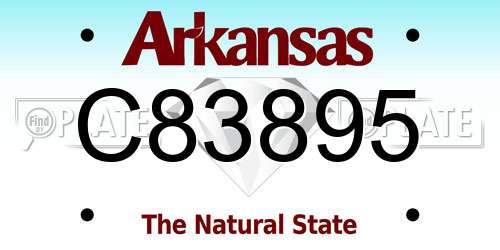 C83895 Arkansas License Plate