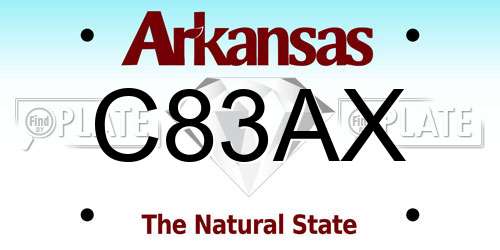 C83AX Arkansas License Plate