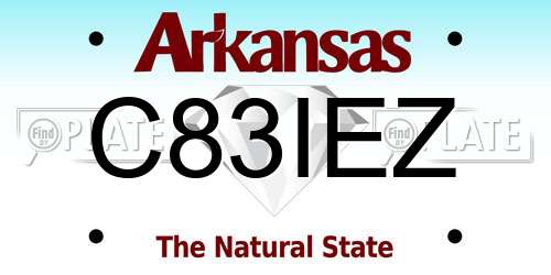 C83IEZ Arkansas License Plate
