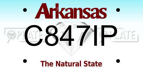 C847IP Arkansas License Plate