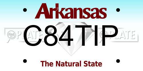 C84TIP Arkansas License Plate
