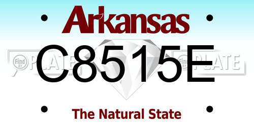 C8515E Arkansas License Plate