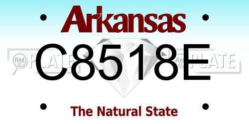 C8518E Arkansas License Plate