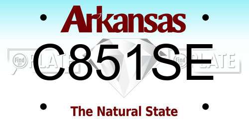 C851SE Arkansas License Plate