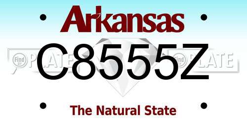 C8555Z Arkansas License Plate