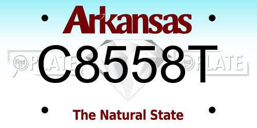 C8558T Arkansas License Plate
