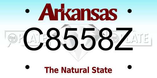 C8558Z Arkansas License Plate