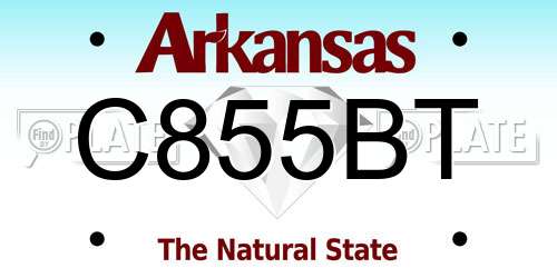 C855BT Arkansas License Plate