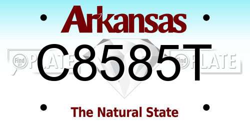 C8585T Arkansas License Plate