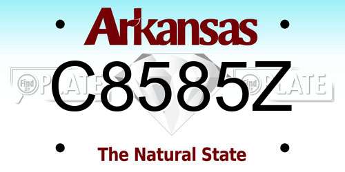 C8585Z Arkansas License Plate