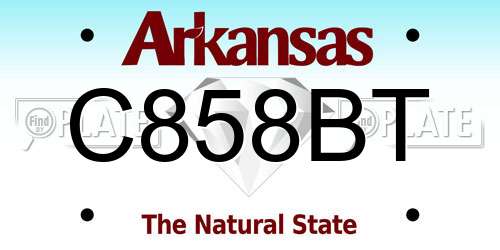 C858BT Arkansas License Plate