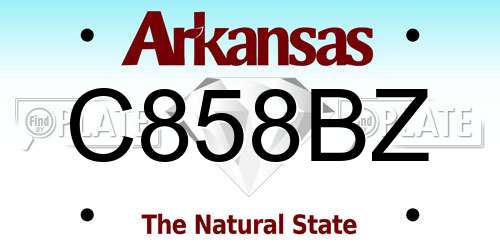 C858BZ Arkansas License Plate