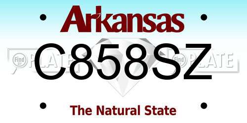 C858SZ Arkansas License Plate
