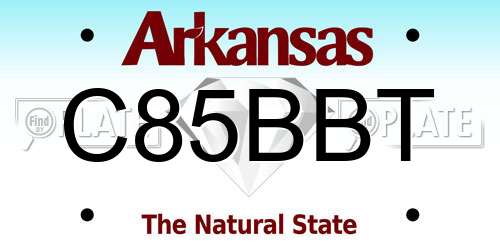 C85BBT Arkansas License Plate