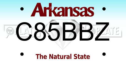 C85BBZ Arkansas License Plate