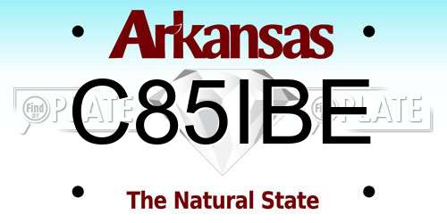 C85IBE Arkansas License Plate