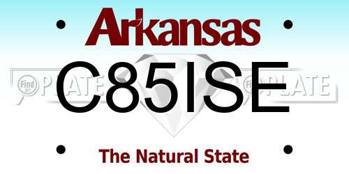 C85ISE Arkansas License Plate