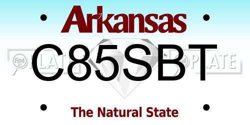 C85SBT Arkansas License Plate