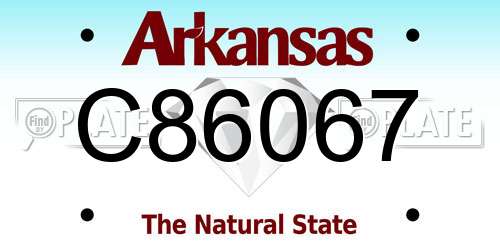 C86067 Arkansas License Plate